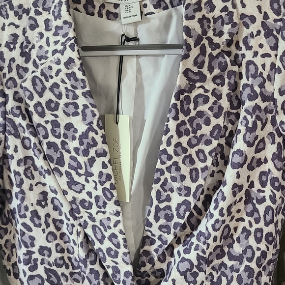 Rachel Zoe open-front blazer in a cream and lavender leopard print *NWT* - Picture 11 of 14